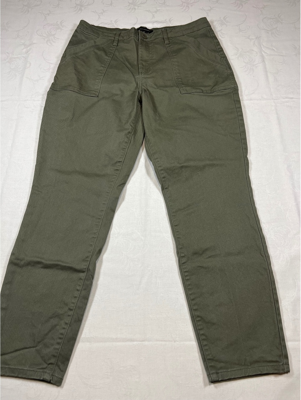 Womans Banana Republic Olive Green Straight Fit Casual Utility Pants Size 12